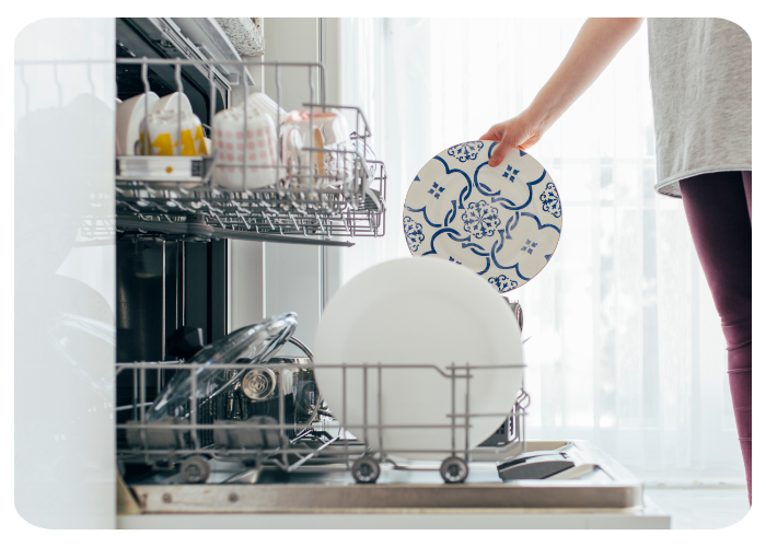 Unloading clean dishes